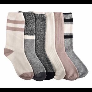 6 brand new pairs of Lucky Brand super soft boot socks